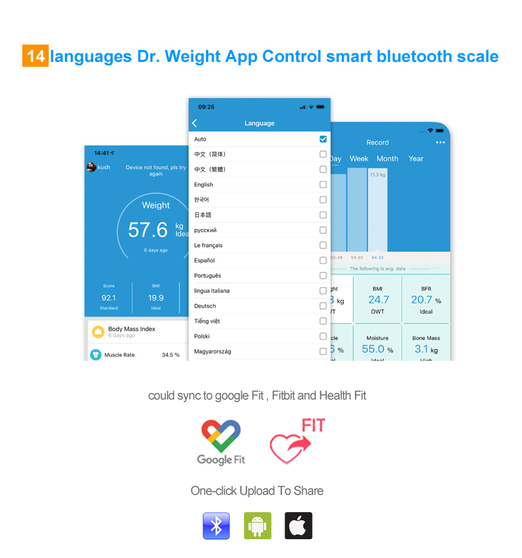 アプリで BMI と筋肉量を測定