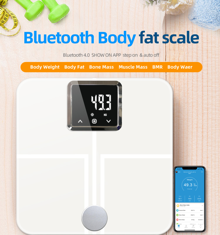 ブルートゥース 接続されたバスルーム スマート スケール フィット サイズ